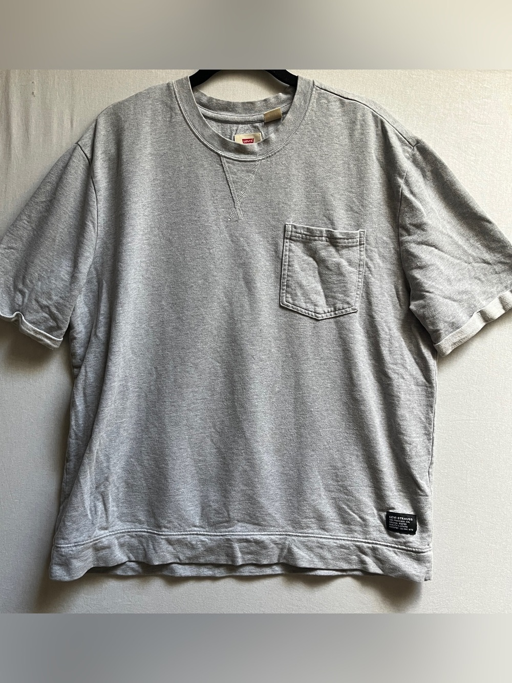 Levi's Light Gray Pocket Crewneck Sweatshirt L